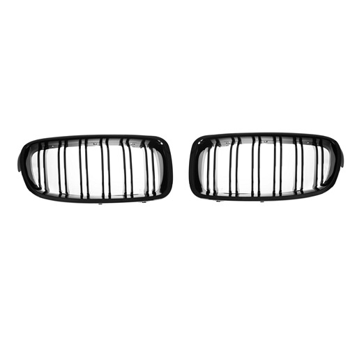 M3-Style Double Slats+Shiny Black Front Grille for BMW F30/F31/F35 (PreLCI、LCI)