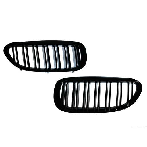 Double slats Glossy Black Kidney Grille For BMW E63 / E64