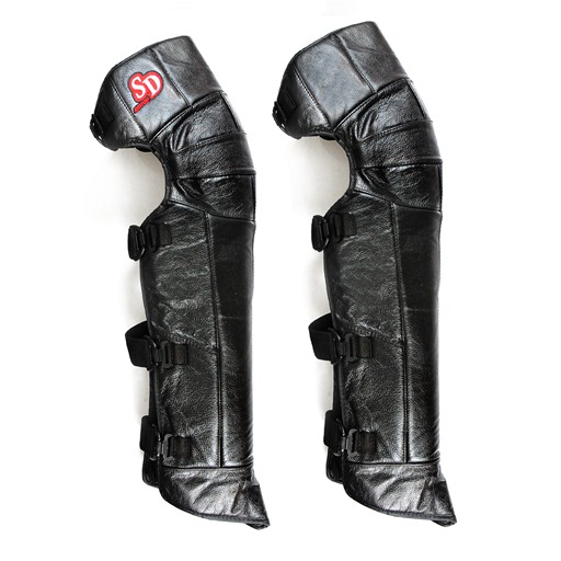 Black Motorcycle Leather Winter Knee Pad Windproof Leg Warmer Protector