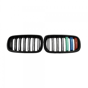 Double Slats+Shiny Black+3color Front Grille for BMW X5(F15) X6(F16), ABS