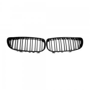 Double Slats+Shiny Black Front Grille for BMW E92 E93 (2006~09), ABS